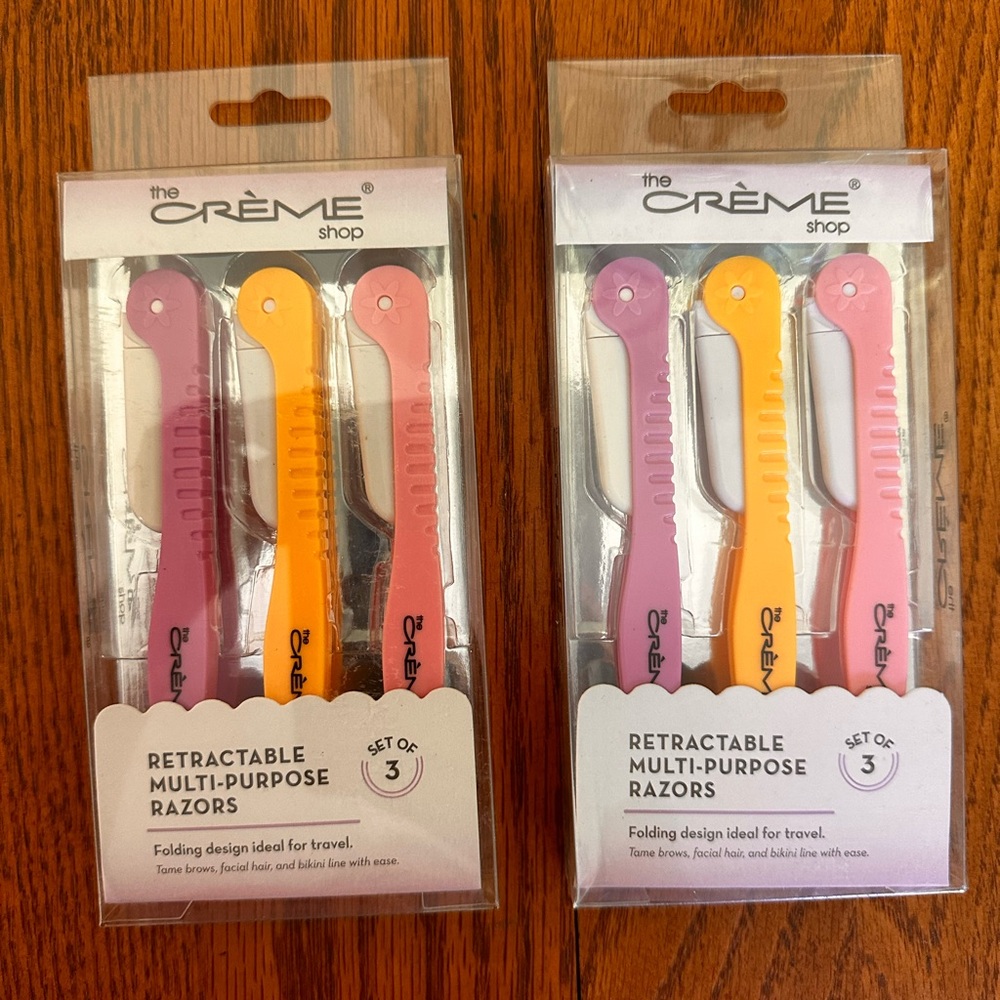 The Crème Shop Retractable Multipurpose Razors (Two 3 Packs) Ideal for T…